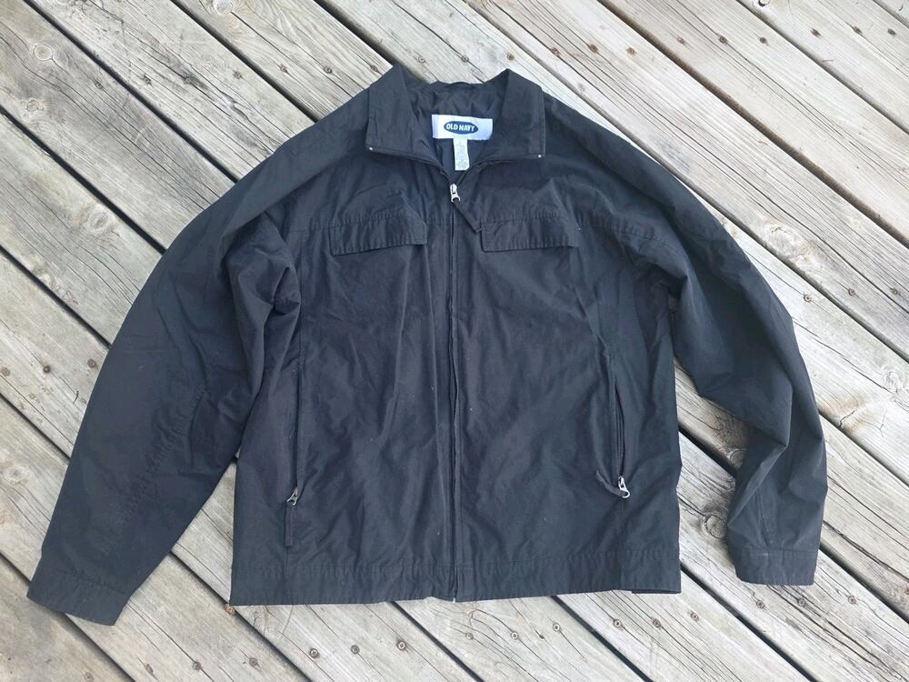 Old Navy Lightweight Women's Coat Black Full Zip Jacket Size Large